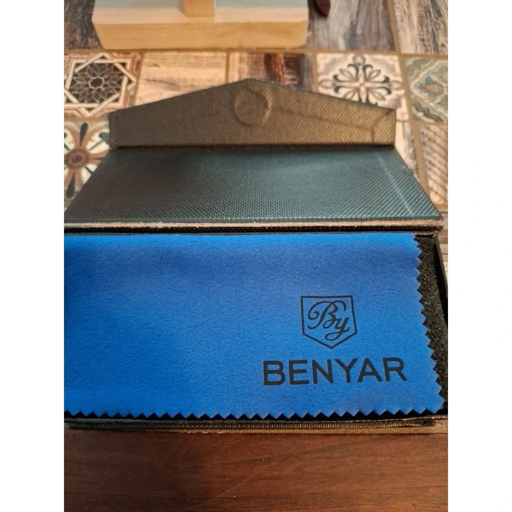 NIB BENYAR BY-5114M 41mm Mens Square Watch. Quartz Movement,Brown Leather Band.